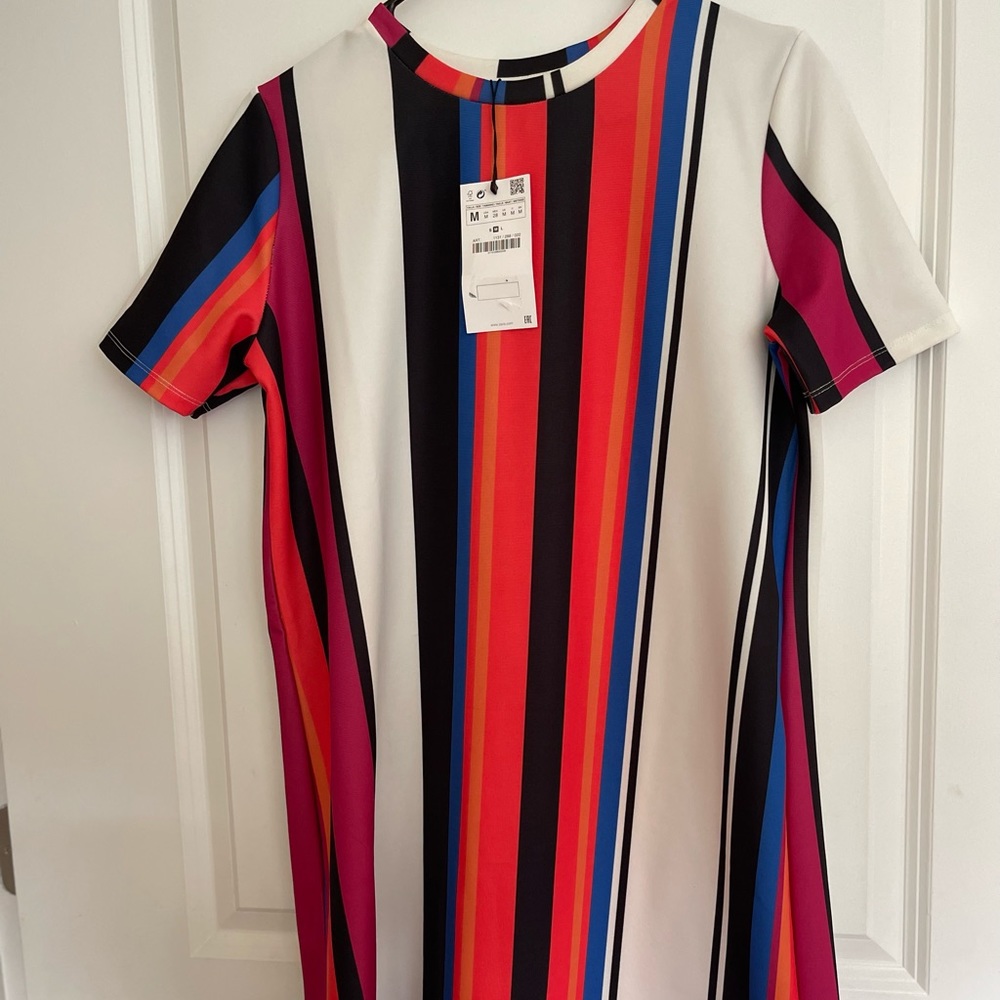Zara stripped mini dress size medium